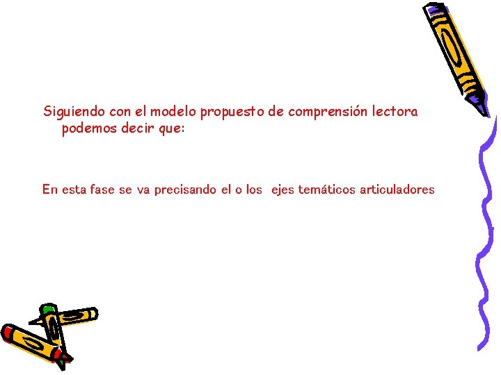 Siguiendo con el modelo propuesto de comprensión lectora podemos decir que: En esta fase Siguiendo con el modelo propuesto de comprensión lectora podemos decir que: En esta fase
