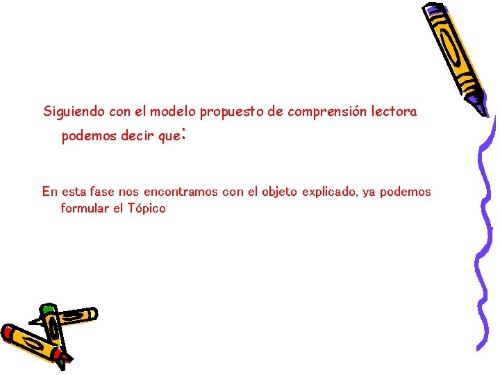 Siguiendo con el modelo propuesto de comprensión lectora podemos decir que : En esta Siguiendo con el modelo propuesto de comprensión lectora podemos decir que : En esta