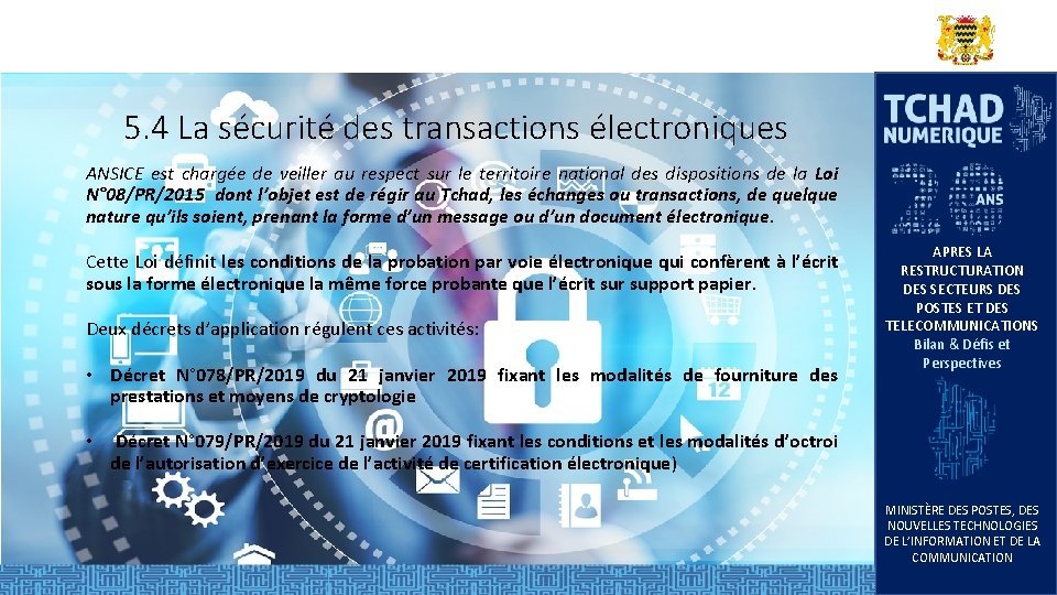 5. 4 La sécurité des transactions électroniques ANSICE est chargée de veiller au respect 5. 4 La sécurité des transactions électroniques ANSICE est chargée de veiller au respect