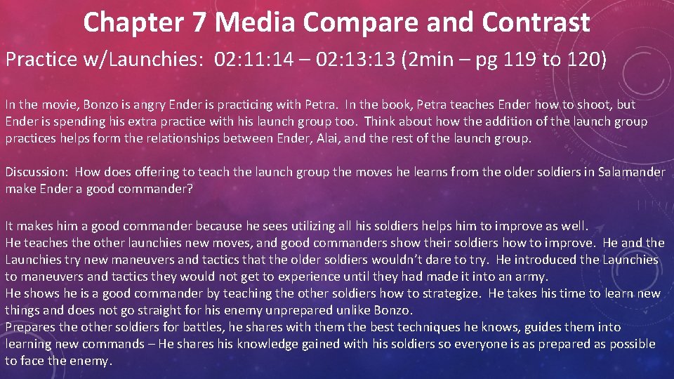 Chapter 7 Media Compare and Contrast Practice w/Launchies: 02: 11: 14 – 02: 13