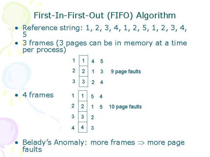 First-In-First-Out (FIFO) Algorithm • Reference string: 1, 2, 3, 4, 1, 2, 5, 1,