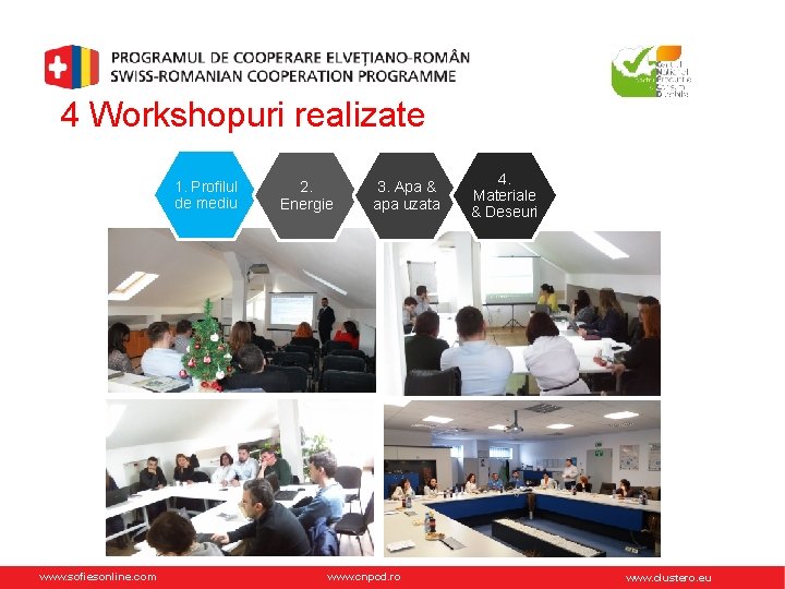 4 Workshopuri realizate 1. Profilul de mediu www. sofiesonline. com 2. Energie 3. Apa