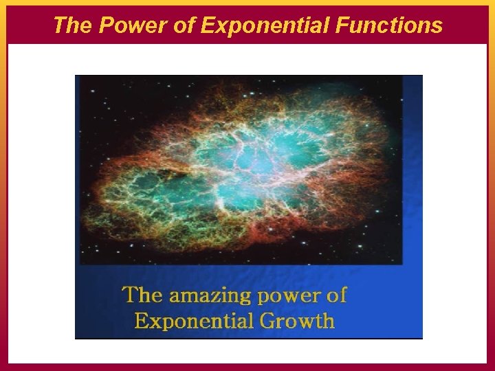 The Power of Exponential Functions 