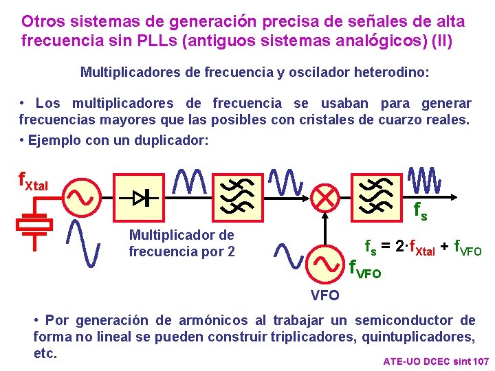 Otros sistemas de generación precisa de señales de alta frecuencia sin PLLs (antiguos sistemas Otros sistemas de generación precisa de señales de alta frecuencia sin PLLs (antiguos sistemas