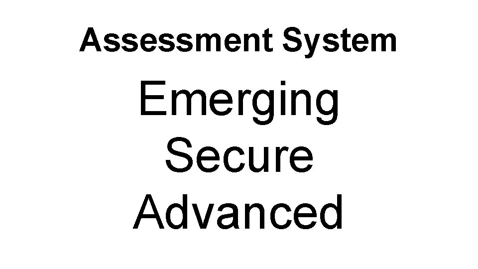 Assessment System Emerging Secure Advanced 