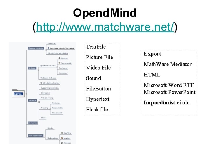 Opend. Mind (http: //www. matchware. net/) Text. File Picture File Video File Sound File.