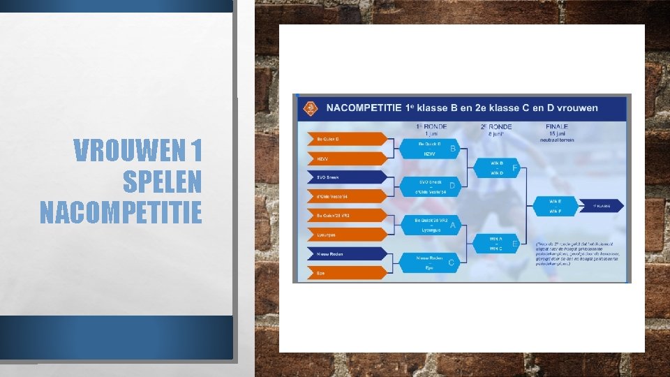 VROUWEN 1 SPELEN NACOMPETITIE 