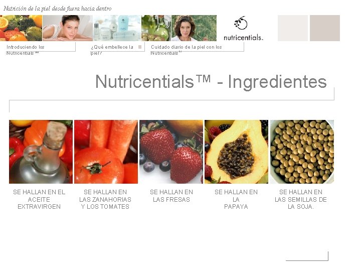 Nutrición de la desde fuera hacia dentro Nutrición depiel afuera hacia adentro Introduciendo los