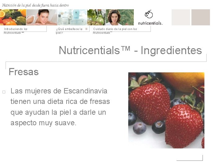 Nutrición de la desde fuera hacia dentro Nutrición depiel afuera hacia adentro Introduciendo los