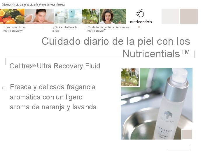 Nutrición de la desde fuera hacia dentro Nutrición depiel afuera hacia adentro Introduciendo los