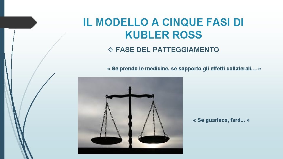 IL MODELLO A CINQUE FASI DI KUBLER ROSS FASE DEL PATTEGGIAMENTO « Se prendo