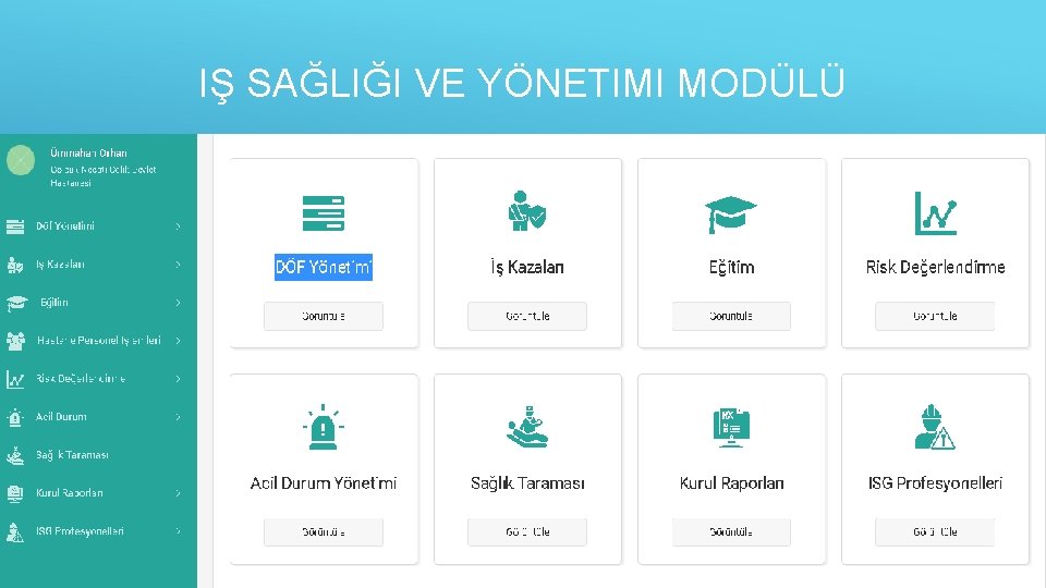 IŞ SAĞLIĞI VE YÖNETIMI MODÜLÜ 