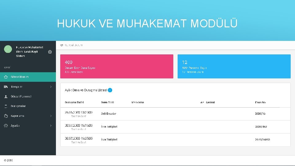 HUKUK VE MUHAKEMAT MODÜLÜ 