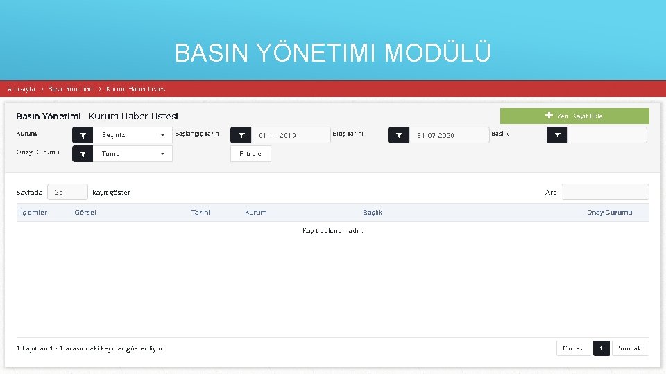 BASIN YÖNETIMI MODÜLÜ 