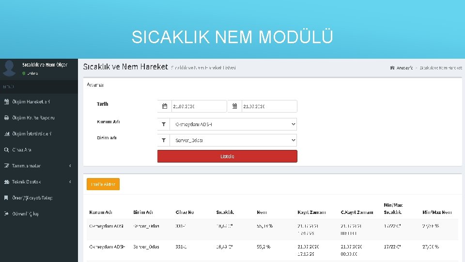 SICAKLIK NEM MODÜLÜ 