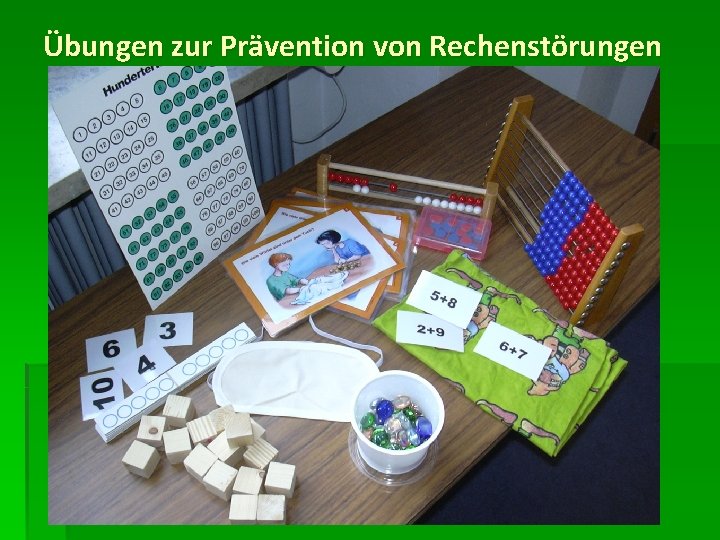 Übungen zur Prävention von Rechenstörungen 