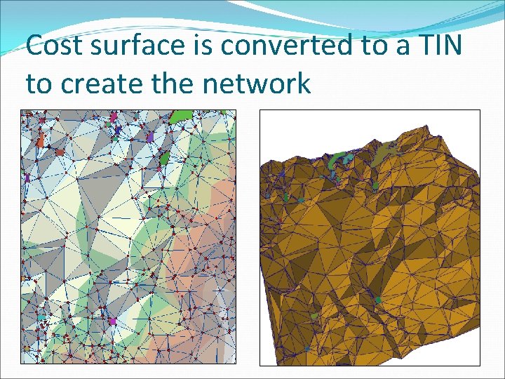 Cost surface is converted to a TIN to create the network 