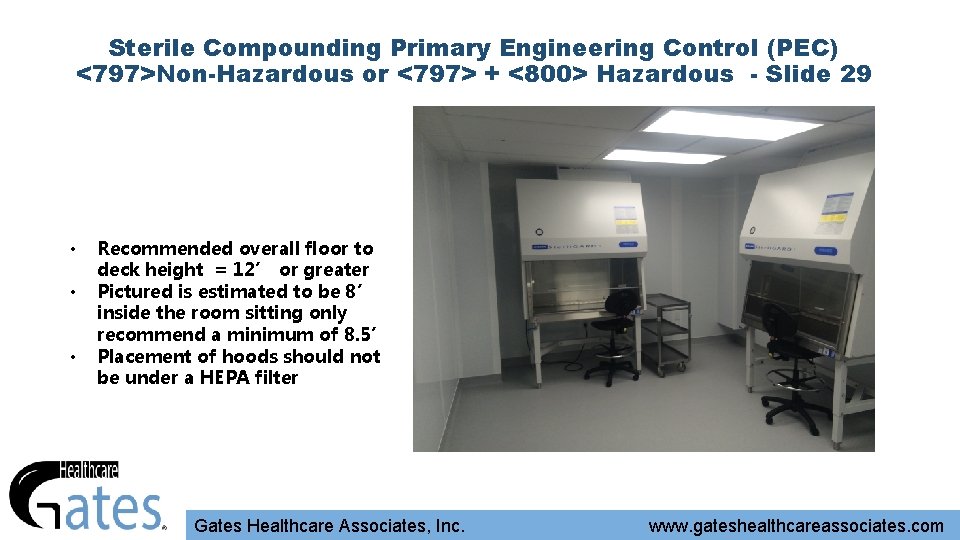 Sterile Compounding Primary Engineering Control (PEC) <797>Non-Hazardous or <797> + <800> Hazardous - Slide