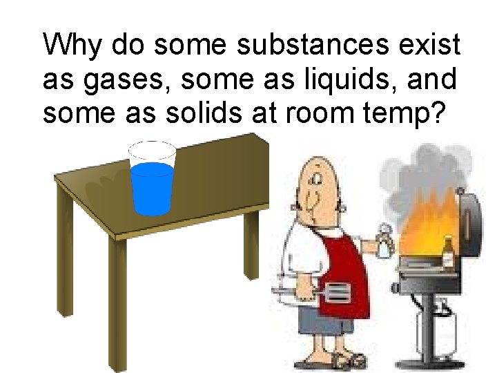 Why do some substances exist as gases, some as liquids, and some as solids