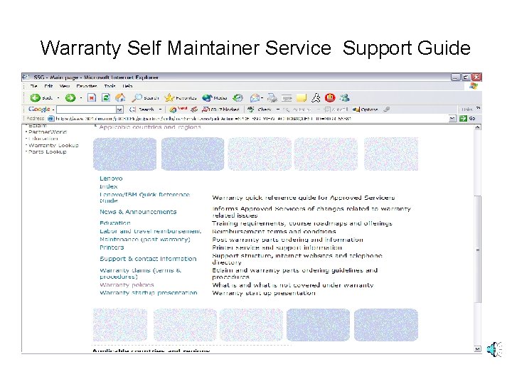 Warranty Self Maintainer Service Support Guide 