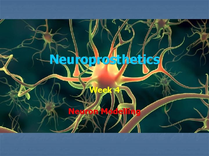 Neuroprosthetics Week 4 Neuron Modelling 