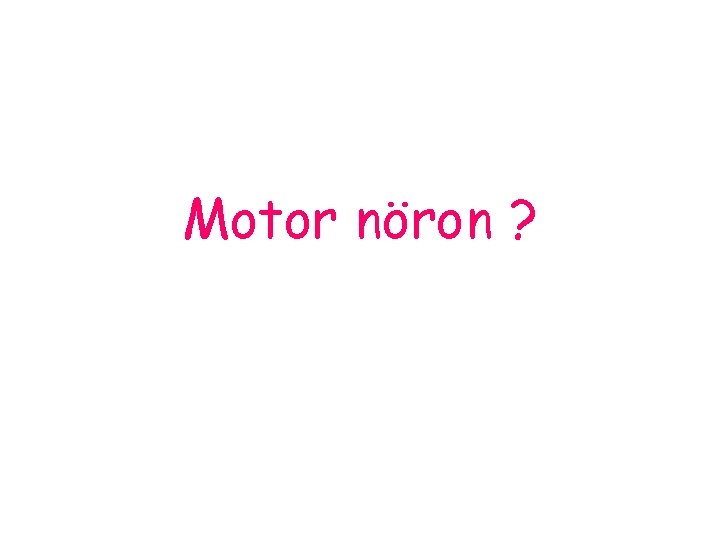 Motor nöron ? 