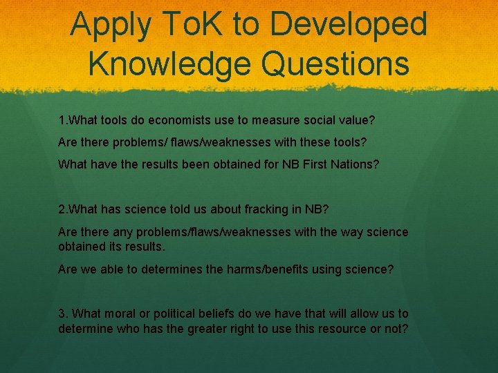 Apply To. K to Developed Knowledge Questions 1. What tools do economists use to