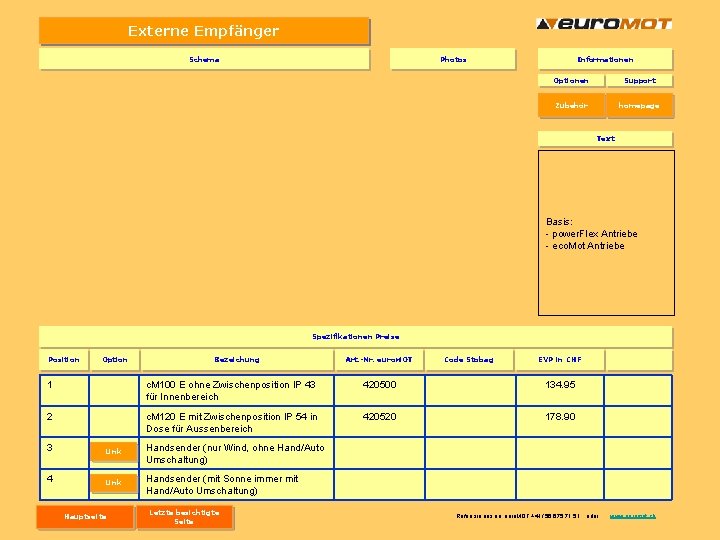 Externe Empfänger Schema Photos Informationen Optionen Support Zubehör homepage Text Basis: - power. Flex Externe Empfänger Schema Photos Informationen Optionen Support Zubehör homepage Text Basis: - power. Flex