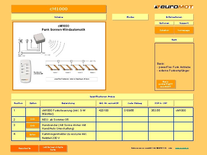 c. M 1000 Schema Photos Informationen Optionen Support Zubehör homepage Text Basis: - power. c. M 1000 Schema Photos Informationen Optionen Support Zubehör homepage Text Basis: - power.