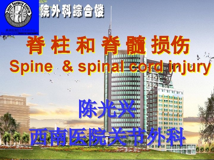 Spine & spinal cord injur 脊 柱 和 脊 髓 损伤 Spine & spinal