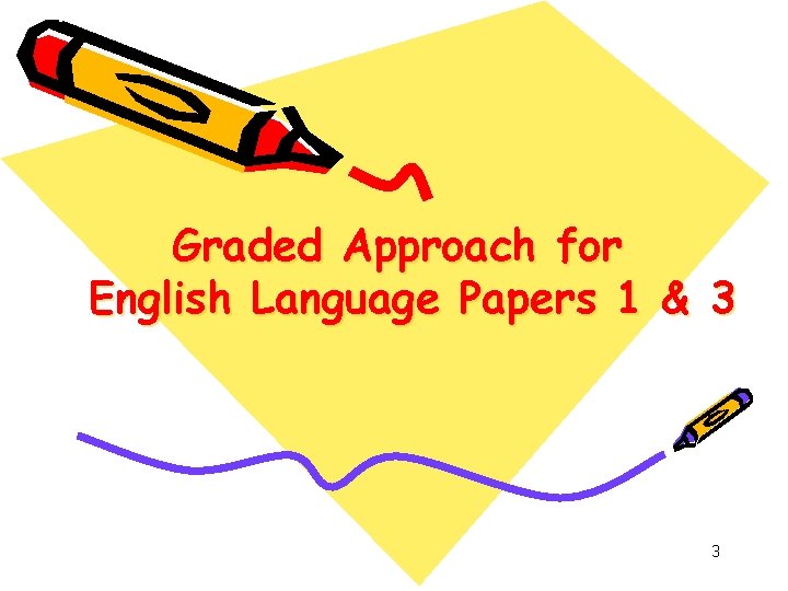 Graded Approach for English Language Papers 1 & 3 3 