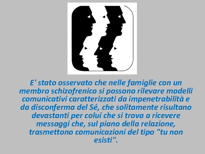 E' stato osservato che nelle famiglie con un membro schizofrenico si possono rilevare modelli