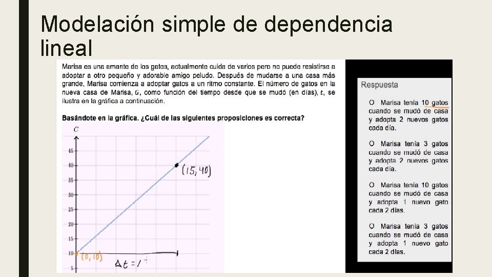 Modelación simple de dependencia lineal 