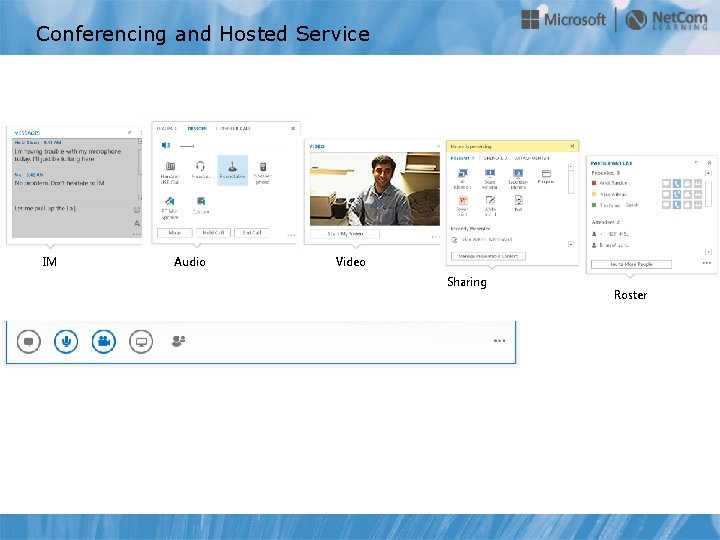 Conferencing and Hosted Service IM Audio Video Sharing Roster 