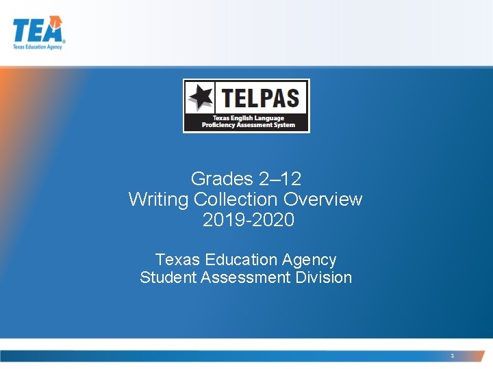 Grades 2– 12 Writing Collection Overview 2019 -2020 Texas Education Agency Student Assessment Division