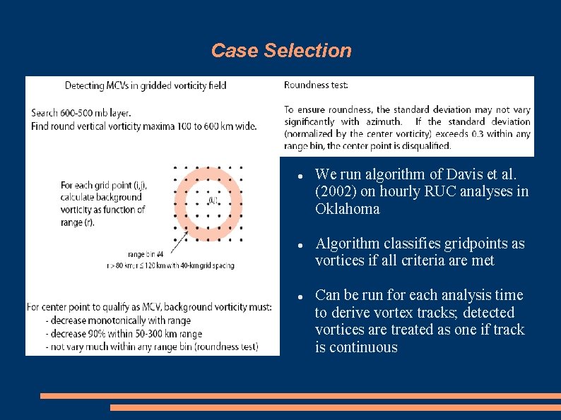 Case Selection We run algorithm of Davis et al. (2002) on hourly RUC analyses