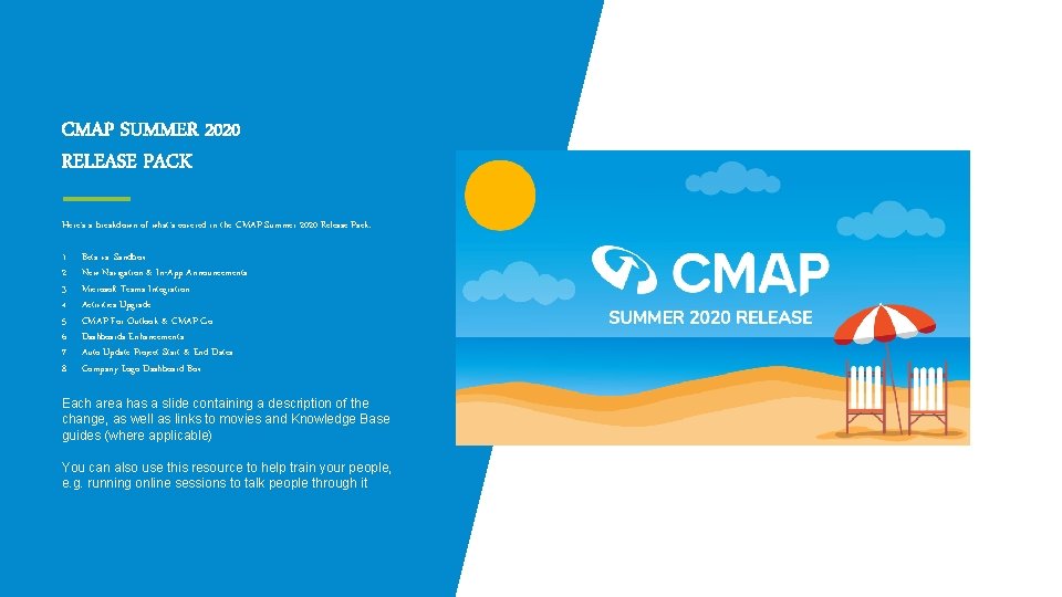 CMAP SUMMER 2020 RELEASE PACK Here’s a breakdown of what’s covered in the CMAP