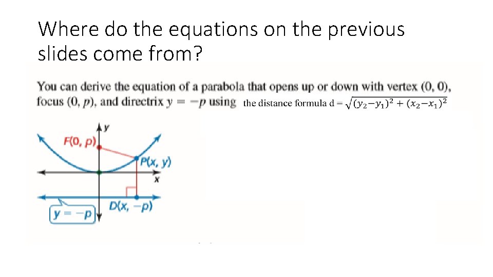 Where do the equations on the previous slides come from? 