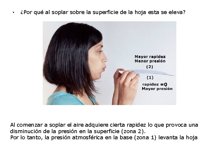  • ¿Por qué al soplar sobre la superficie de la hoja esta se