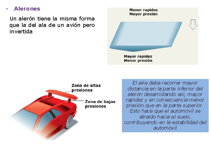  • Alerones Un alerón tiene la misma forma que la del ala de