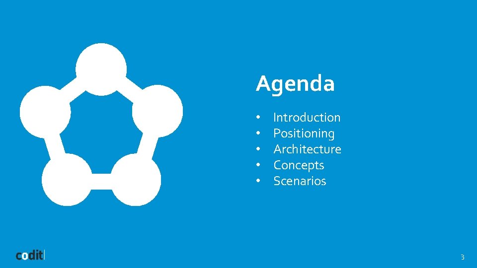 Agenda • • • Introduction Positioning Architecture Concepts Scenarios 3 