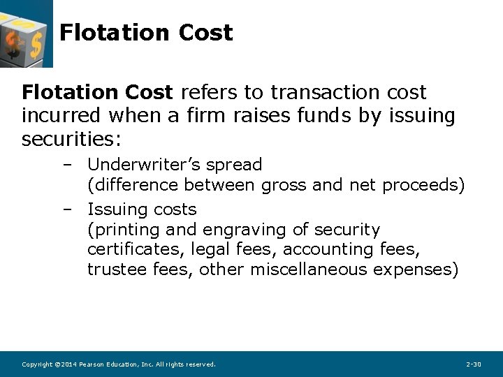 Flotation Cost refers to transaction cost incurred when a firm raises funds by issuing Flotation Cost refers to transaction cost incurred when a firm raises funds by issuing