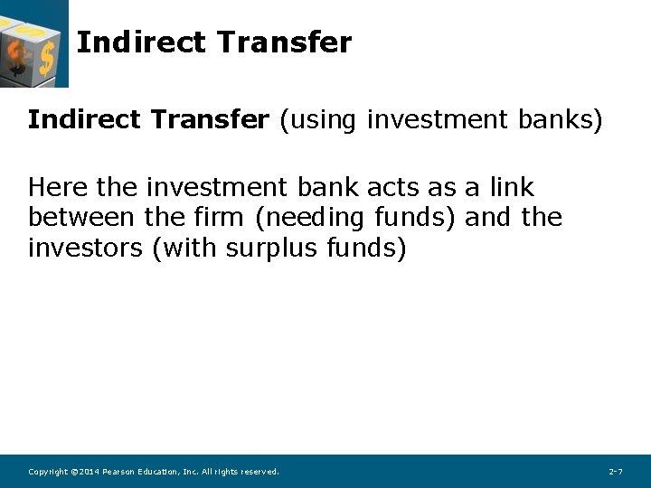 Indirect Transfer (using investment banks) Here the investment bank acts as a link between Indirect Transfer (using investment banks) Here the investment bank acts as a link between