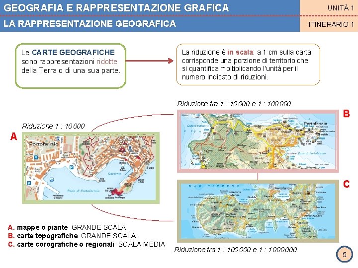 GEOGRAFIA E RAPPRESENTAZIONE GRAFICA LA RAPPRESENTAZIONE GEOGRAFICA Le CARTE GEOGRAFICHE sono rappresentazioni ridotte della