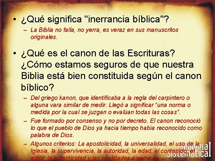  • ¿Qué significa "inerrancia bíblica"? – La Biblia no falla, no yerra, es