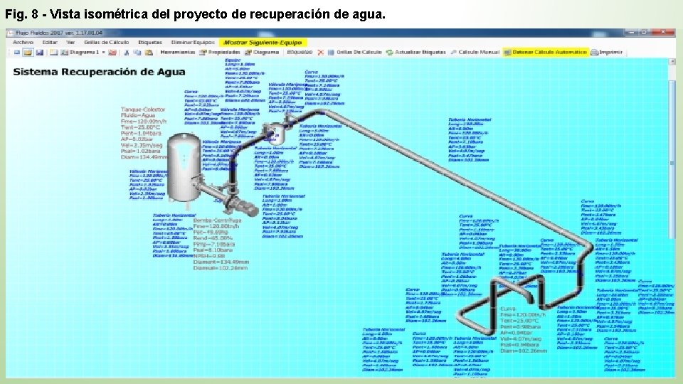 Fig. 8 - Vista isométrica del proyecto de recuperación de agua. Fig. 8 - Vista isométrica del proyecto de recuperación de agua.