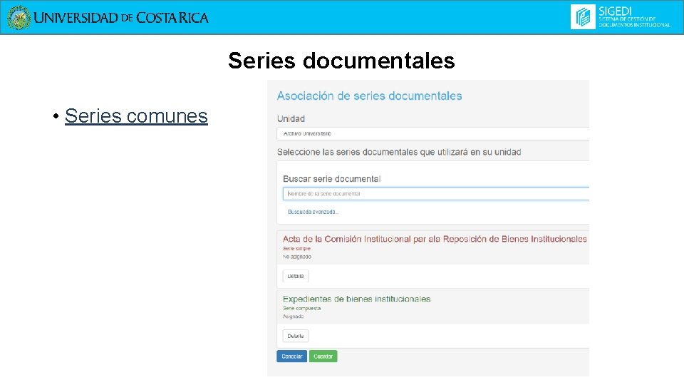 Series documentales • Series comunes 