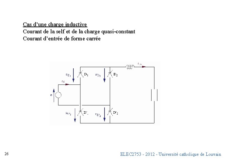 Cas d’une charge inductive Courant de la self et de la charge quasi-constant Courant Cas d’une charge inductive Courant de la self et de la charge quasi-constant Courant