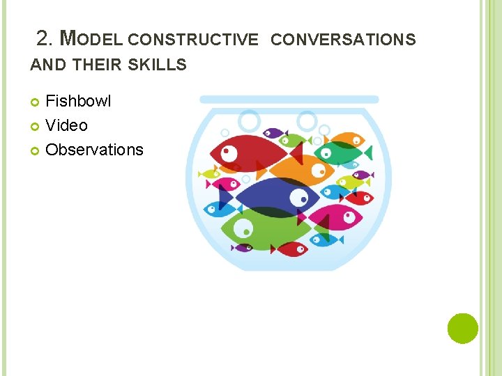  2. MODEL CONSTRUCTIVE AND THEIR SKILLS Fishbowl Video Observations CONVERSATIONS 