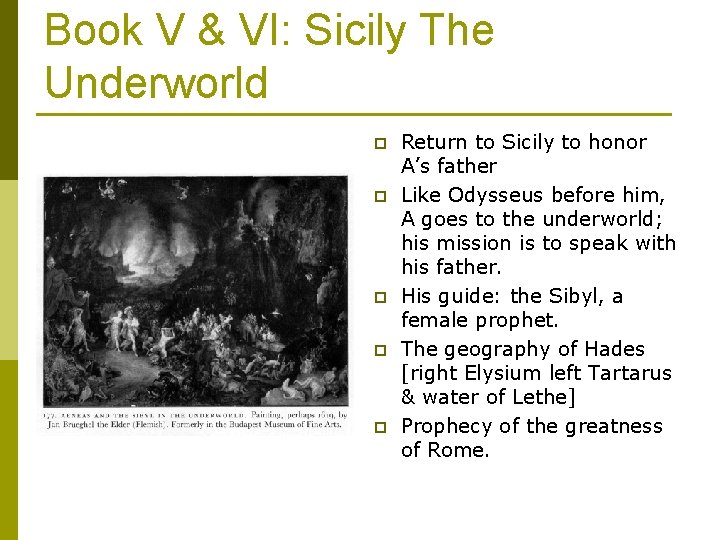 Book V & VI: Sicily The Underworld p p p Return to Sicily to Book V & VI: Sicily The Underworld p p p Return to Sicily to
